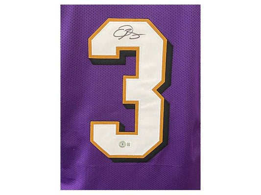 Odell Beckham Jr Autographed Purple Pro Style Football Jersey (Beckett)