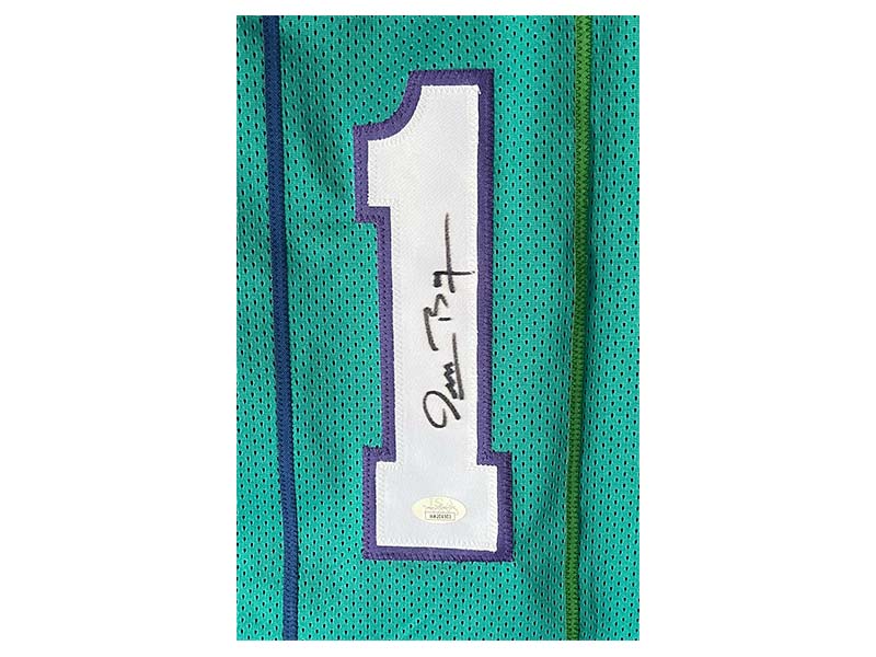 Muggsy Bogues Signed Charlotte Pro Style Teal Basketball Jersey (Beckett)