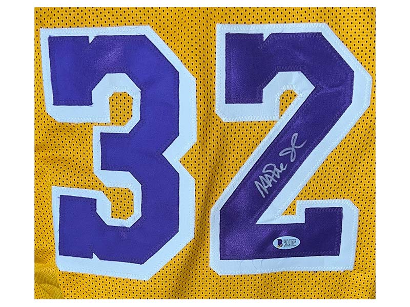 Magic Johnson Authentic Signed Yellow Pro Style Jersey Autographed BAS  Witnessed