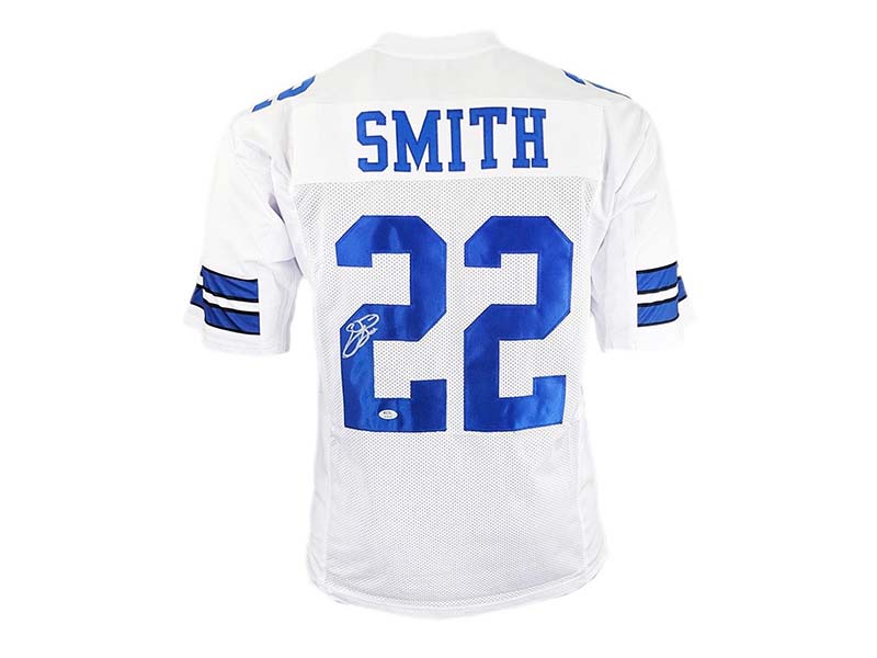 Emmitt Smith Signed Custom White Football Jersey (PSA)