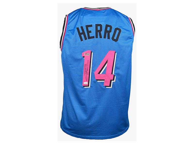 Tyler Herro Autographed Miami Blue basketball Jersey JSA