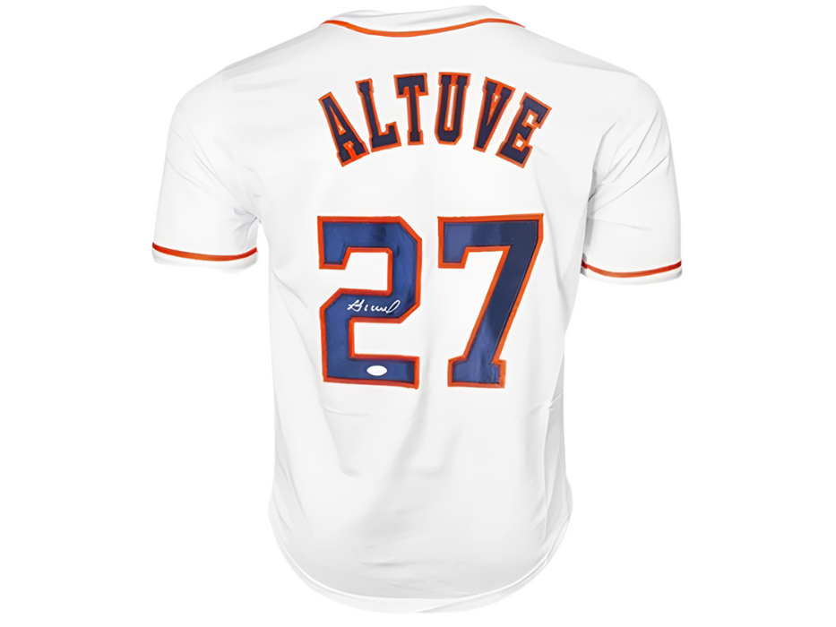 Jose Altuve Signed Custom Houston White Baseball Jersey (JSA)