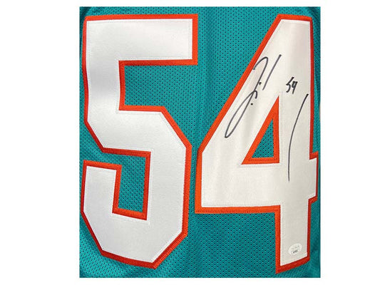 Golden Autographs Zach Thomas Autographed Custom Teal Football Jersey JSA