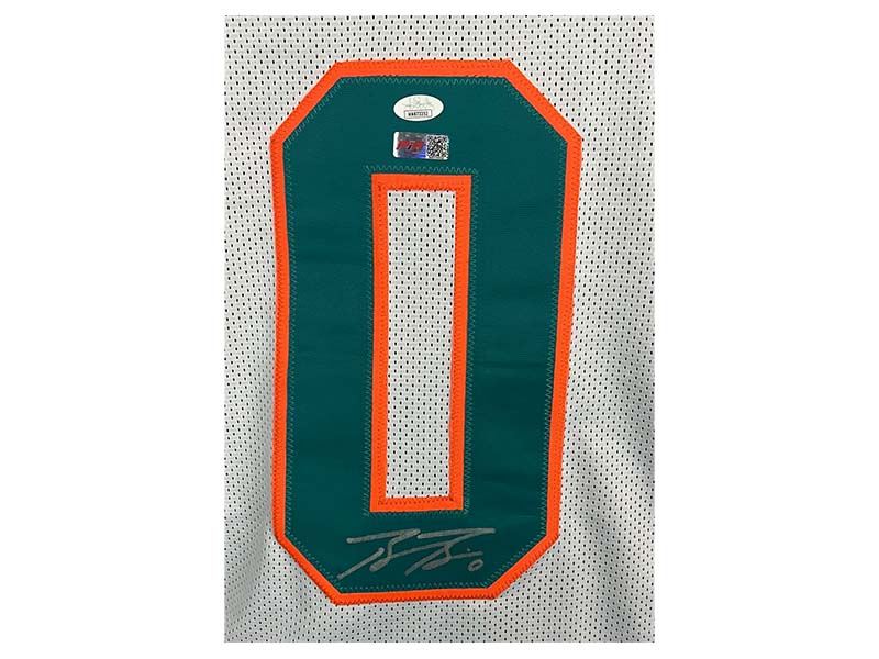 Braxton Berrios Autographed Miami ￼White Football Jersey (JSA)