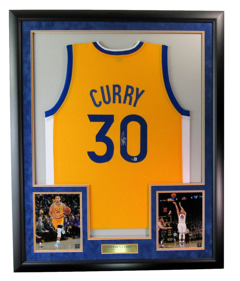 Stephen Curry Signed/Auto Golden State Warriors Jersey Framed Beckett 190541