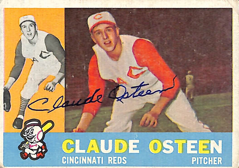 1960 TOPPS #206 Claude Osteen Cincinnati Reds Signed/Auto Card 190977