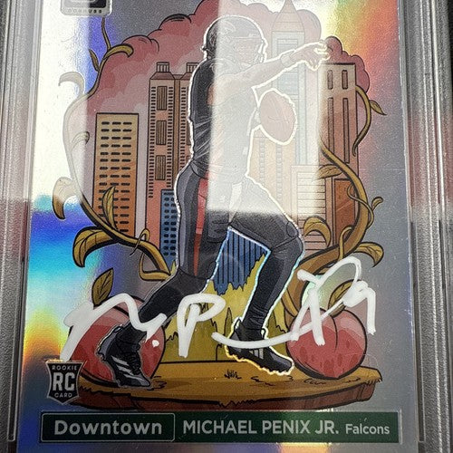 Michael Penix Jr. 2024 Donruss Optic Downtown #14 SP Rookie RC Signed PSA Auto