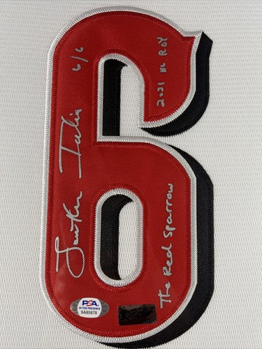 Jonathan India Signed Framed Custom Jersey w/ 2 Insc LE 6/6 Reds PSA ITP COA