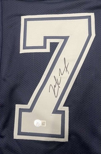 Zack Martin Signed Dallas Cowboys Custom Navy Jersey Beckett Witness BAS COA