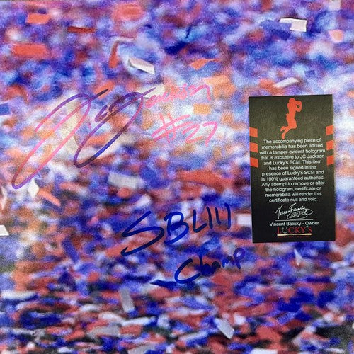 JC Jackson Signed 16x20 Photo New England Patriots w/ SB LIV Champs PSA COA