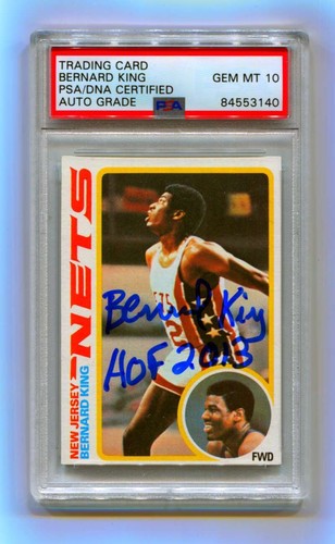 Bernard King 1978-79 Topps #75 Signed Rookie RC HOF 2013 INS. PSA 10 Auto Nets