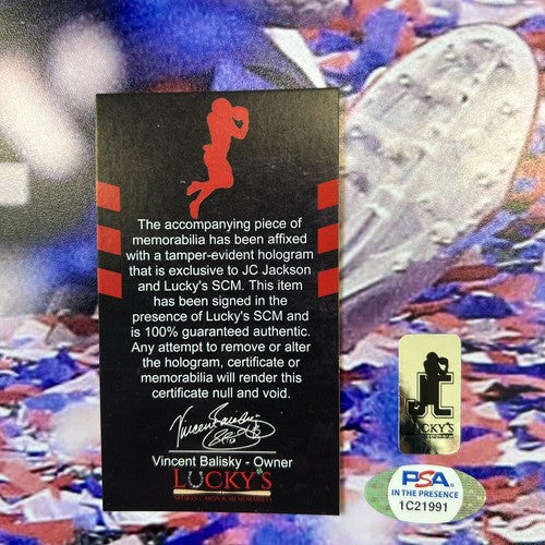 JC Jackson Signed 16x20 Photo New England Patriots w/ SB LIV Champs PSA COA