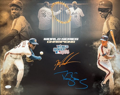 Dwight Doc Gooden & Darryl Strawberry Signed 16x20 Photo Comp JSA COA Mets