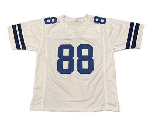 Drew Pearson Signed Cowboys White Custom Jersey w/ HOF 21 Beckett Wit BAS COA