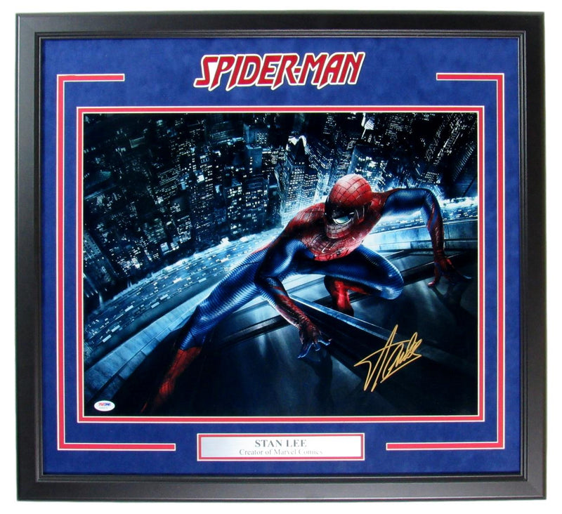 Stan Lee Spiderman Signed 16x20 Photo Framed PSA/DNA 148407