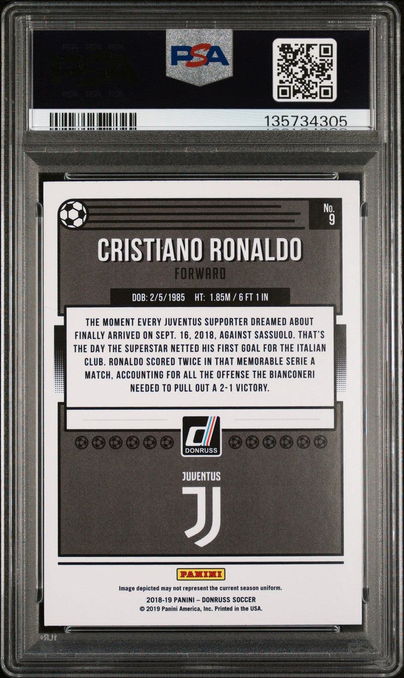 Graded 2018 Panini Donruss Cristiano Ronaldo #9 Soccer Card PSA 10 Gem Mint