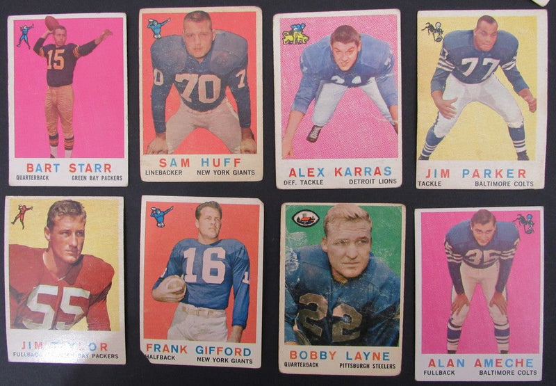 Lot of (49) 1959 Topps Football Cards w/ Stars Bart Star, Frank Gifford 188007
