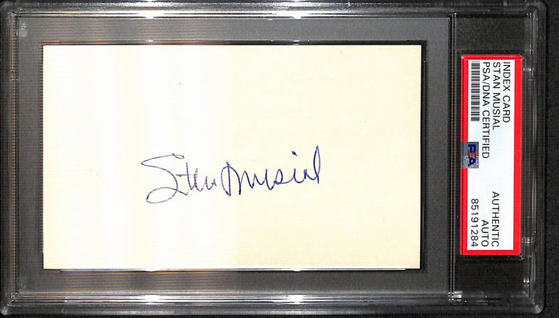 Stan Musial HOF Signed/Auto 3x5 Index Card St. Louis Cardinals PSA/DNA 187224