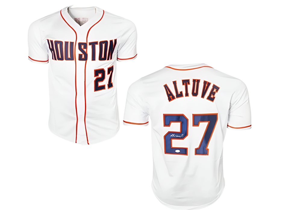 Jose Altuve Signed Custom Houston White Baseball Jersey (JSA)