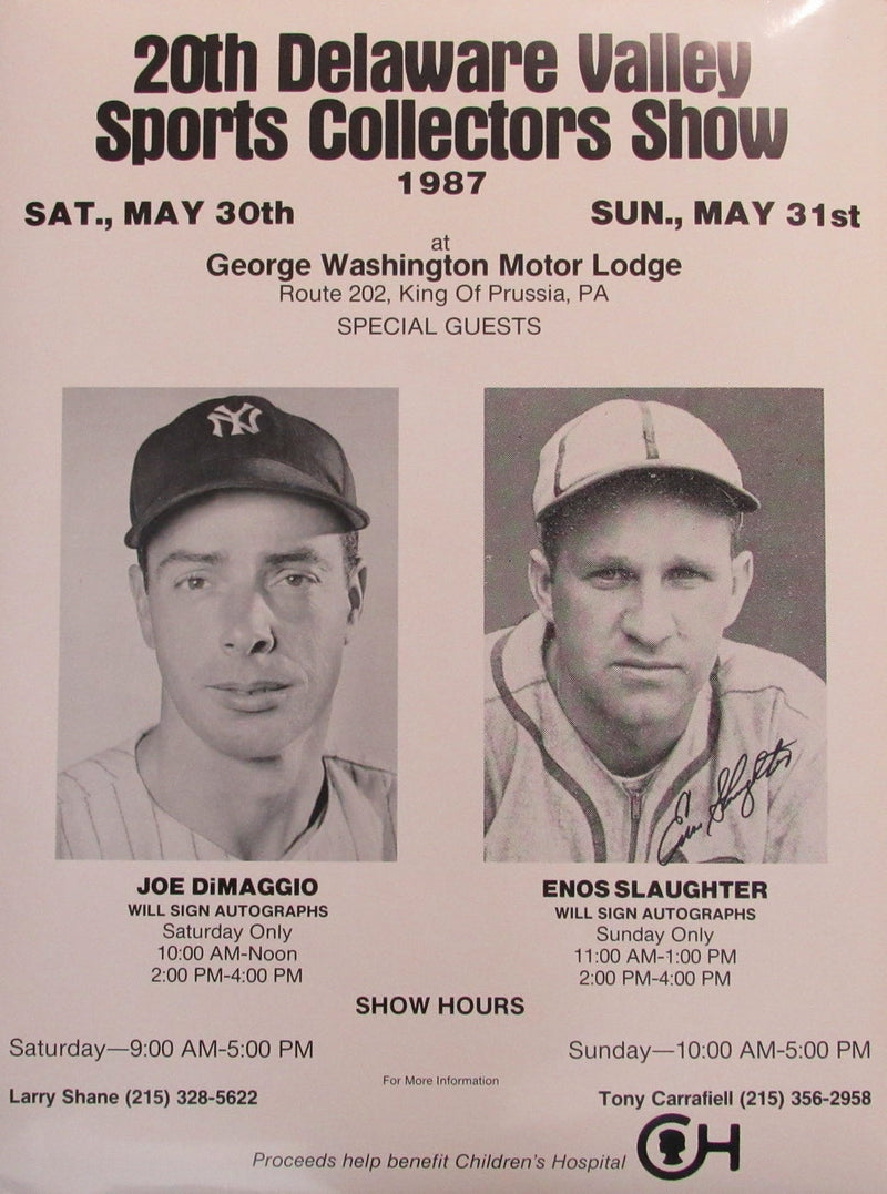 1987 Sports Collectors Show 25x19 Poster Signed by Enos Slaughter HOF 157726