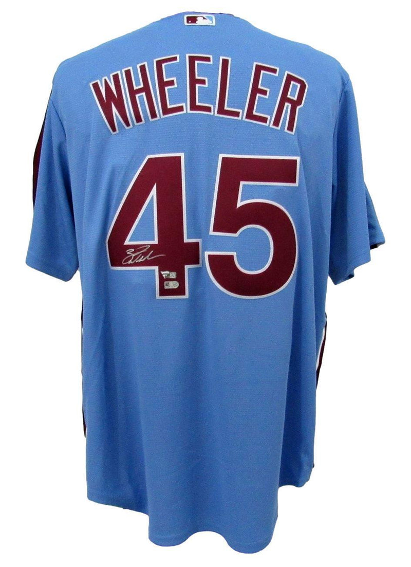 Zack Wheeler Autographed  Nike Blue Baseball Jersey Phillies Fanatics