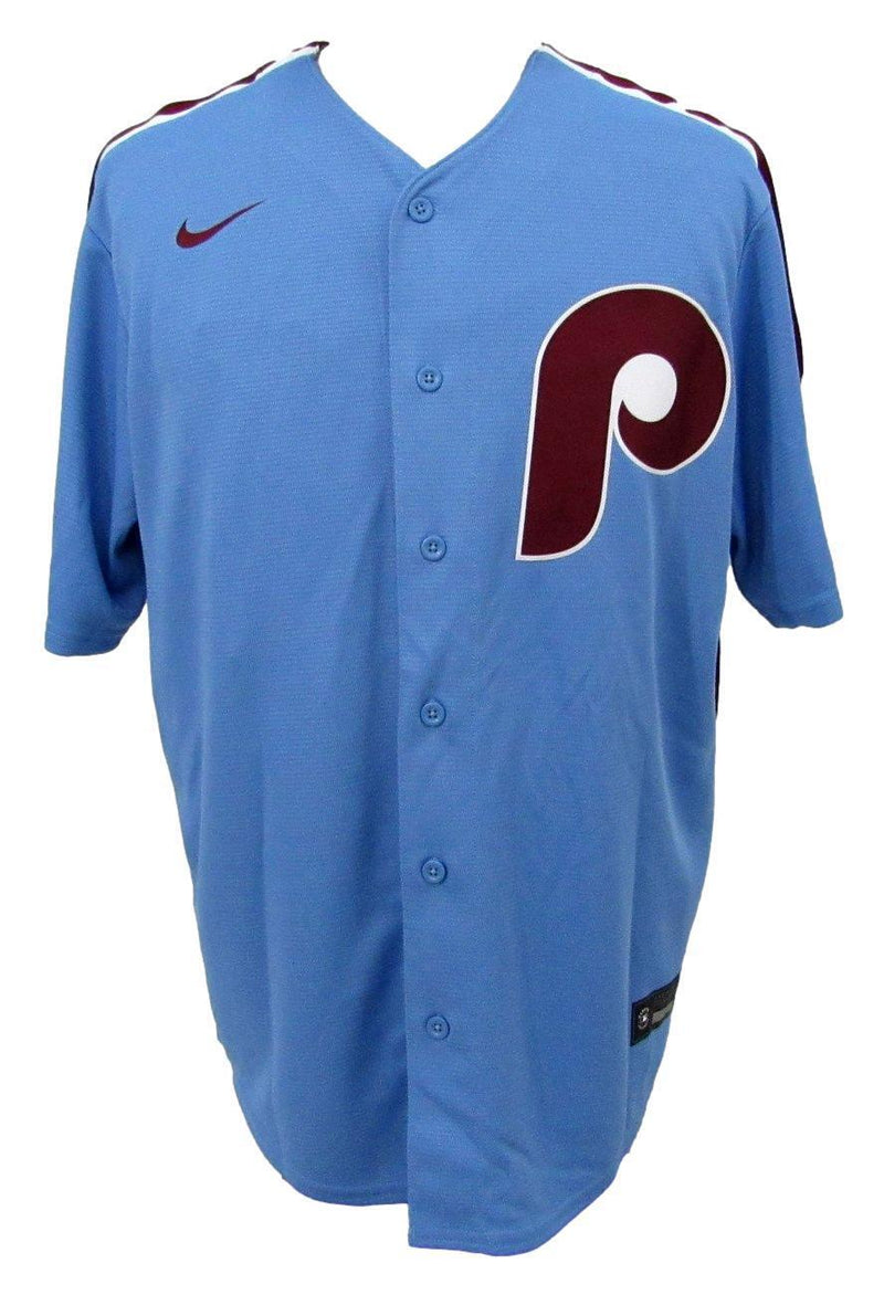 Zack Wheeler Autographed  Nike Blue Baseball Jersey Phillies Fanatics