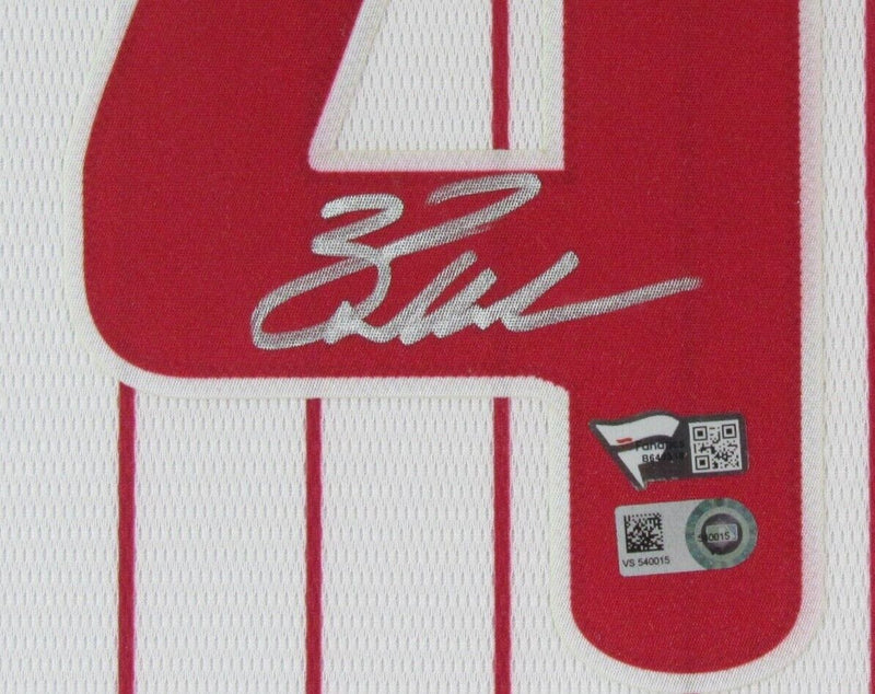 Zack Wheeler Autographed Baseball Jersey Philadelphia Phillies Framed Fanatics