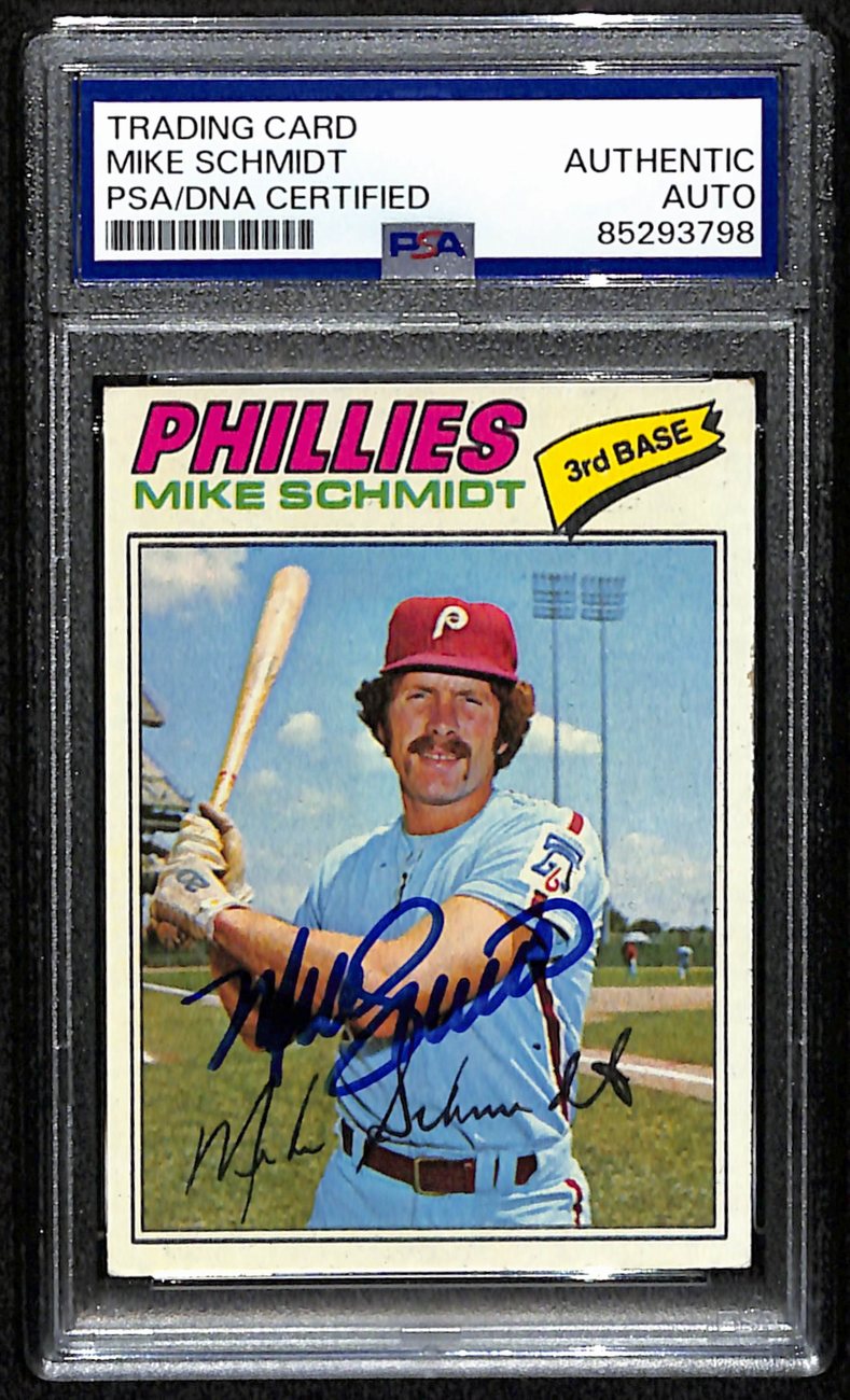 Mike Schmidt HOF Signed/Autographed 1977 Topps Card #140 Phillies PSA/DNA 190646