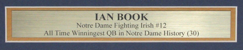 Ian Book Autographed/Inscribed 16x20 Photo Notre Dame Framed Fanatics