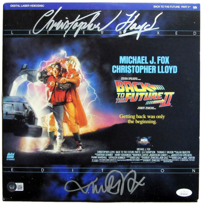 Michael J Fox Christopher Lloyd "BTTF2" Dual-Signed Laser Disc Beckett 162841