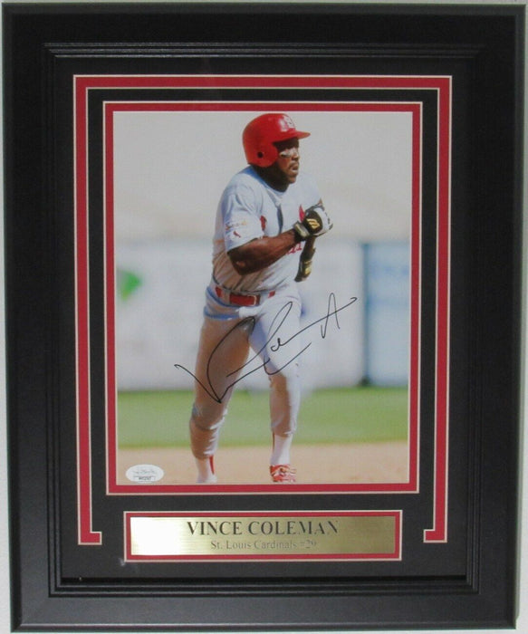 Vince Coleman St. Louis Cardinals Signed/Auto 8x10 Photo Framed JSA 161508