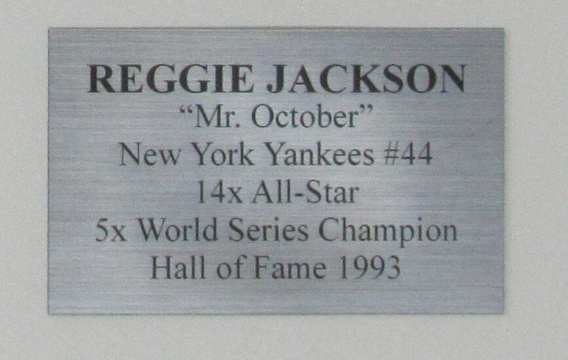 Reggie Jackson HOF Autographed 8x10 Photo W/ Stats New York Yankees Framed JSA