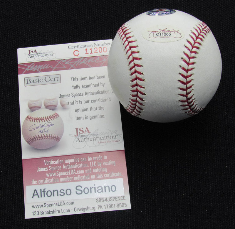 Alfonso Soriano Signed/Auto Yankees 100th OML Baseball JSA  186932