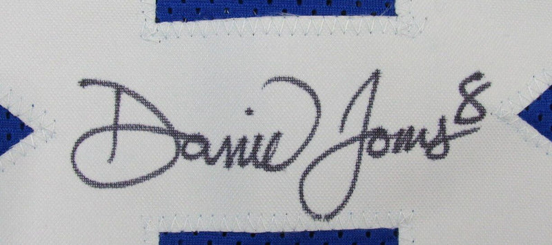 Daniel Jones Autographed Blue Custom Football Jersey Colts Beckett 180948