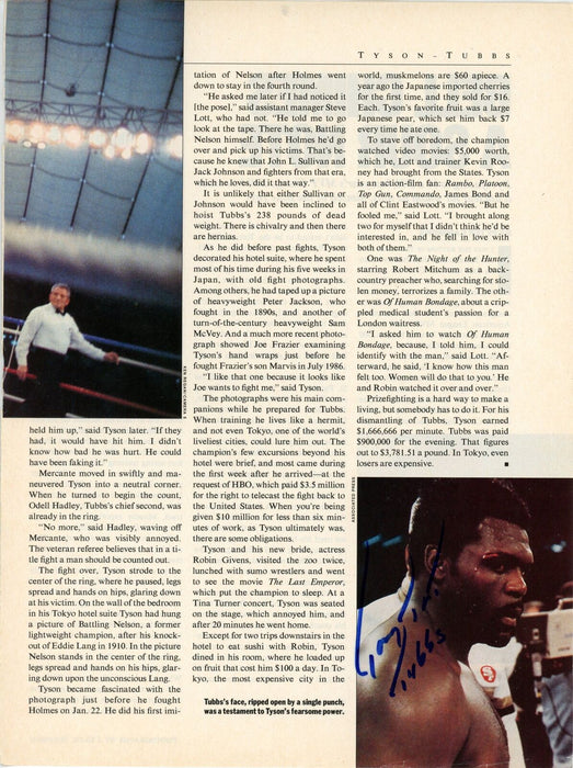 Tony Tubbs Autographed/Inscribed Magazine Photo Boxing Champ 177613