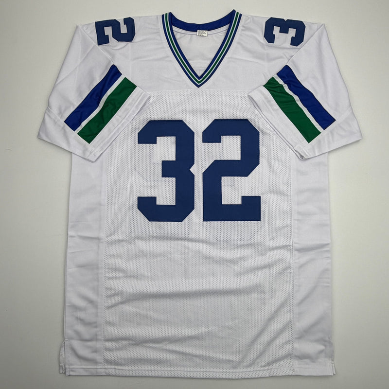 Autographed/Signed Ricky Watters Seattle White Football Jersey Beckett BAS COA