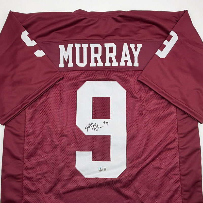 Autographed/Signed Kenneth Murray Jr. Oklahoma Maroon College Football Jersey Beckett BAS COA