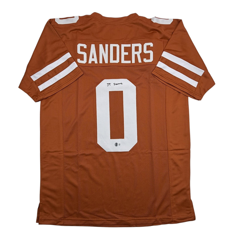 Autographed/Signed Ja'Tavion Sanders Texas Orange College Football Jersey Beckett BAS COA