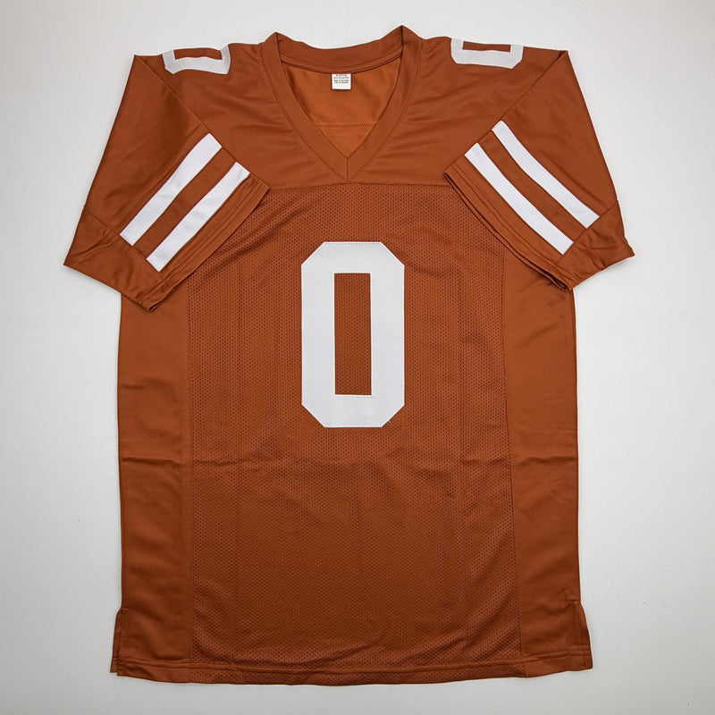 Autographed/Signed Ja'Tavion Sanders Texas Orange College Football Jersey Beckett BAS COA