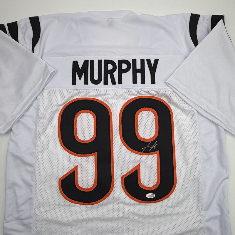Autographed/Signed Myles Murphy Cincinnati White Football Jersey JSA COA