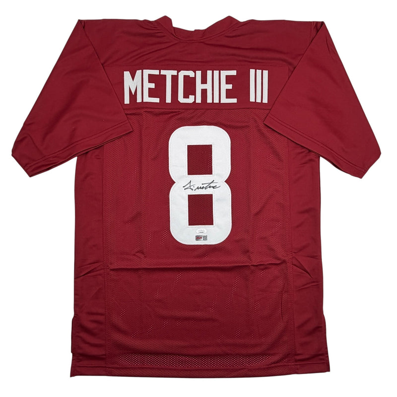Autographed/Signed John Metchie III Alabama Red College Football Jersey JSA COA