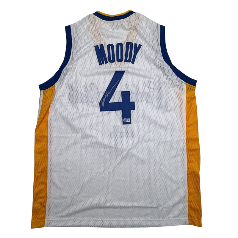 Autographed/Signed Moses Moody Golden State White Basketball Jersey Beckett BAS COA