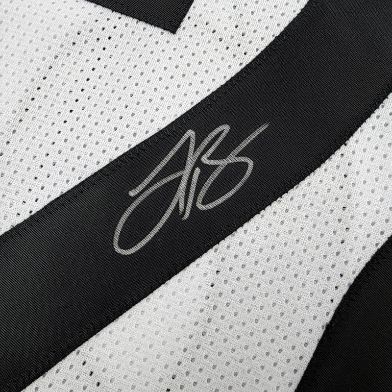 Autographed/Signed Le'Veon LeVeon Bell Pittsburgh White Football Jersey Beckett BAS COA