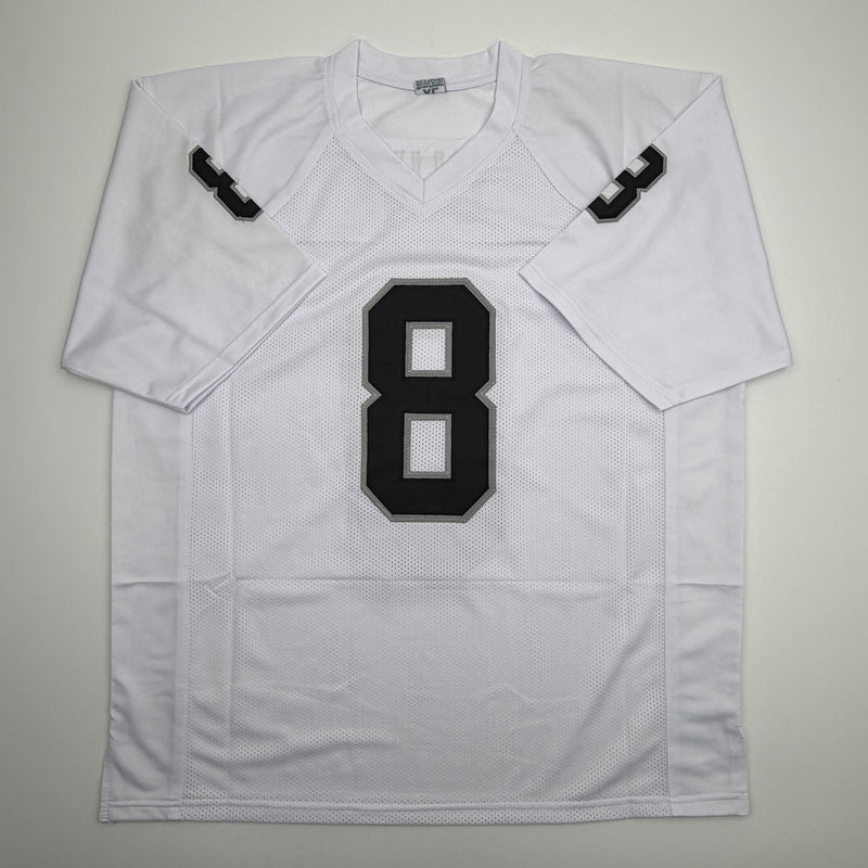 Autographed/Signed Ray Guy HOF 14 Oakland Las Vegas White Football Jersey JSA COA