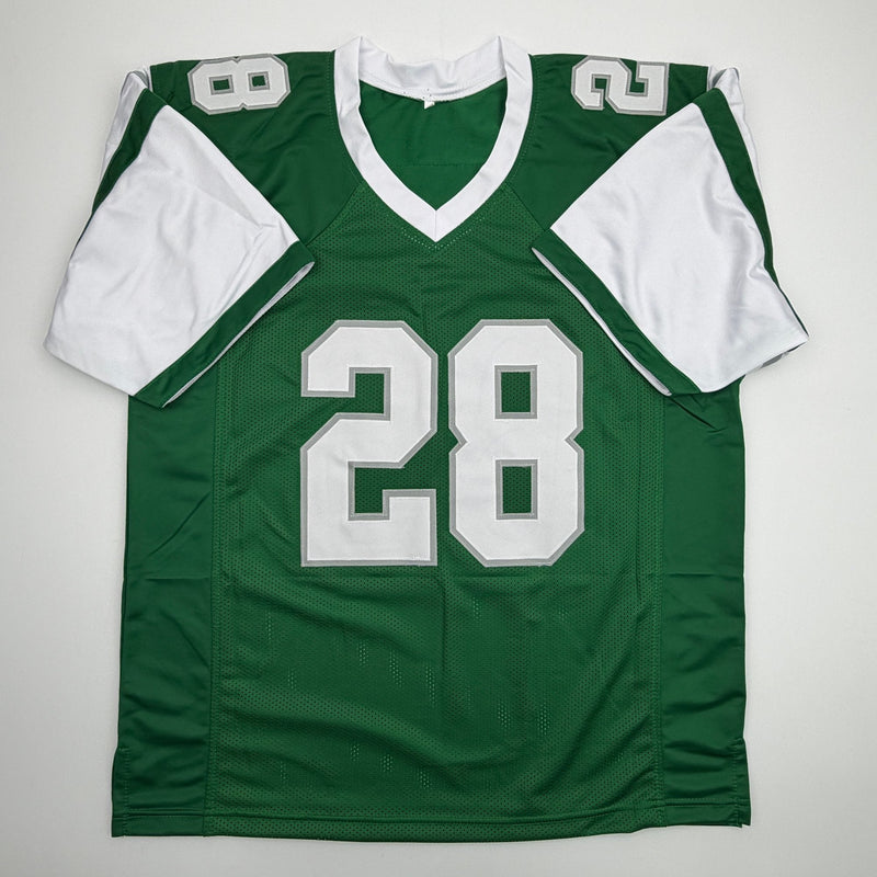 Autographed/Signed Bill Bradley Philadelphia Kelly Green Football Jersey Beckett BAS COA