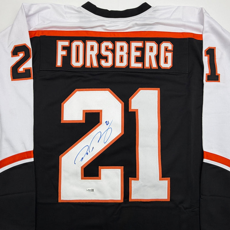 Autographed/Signed Peter Forsberg Philadelphia Black Hockey Jersey JSA COA