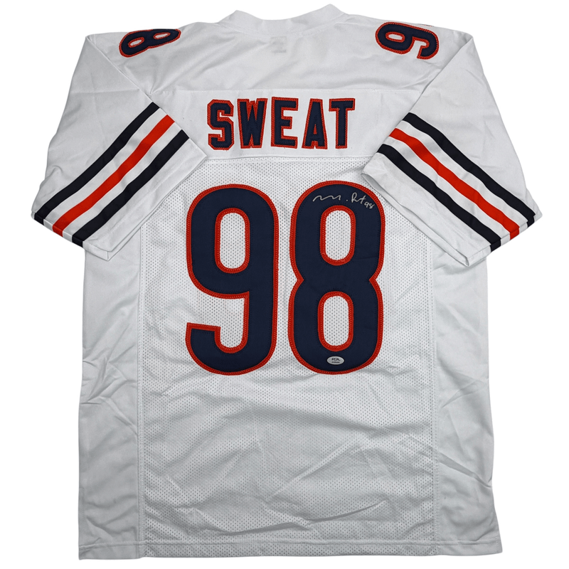 Autographed/Signed Montez Sweat Chicago White Football Jersey PSA/DNA COA