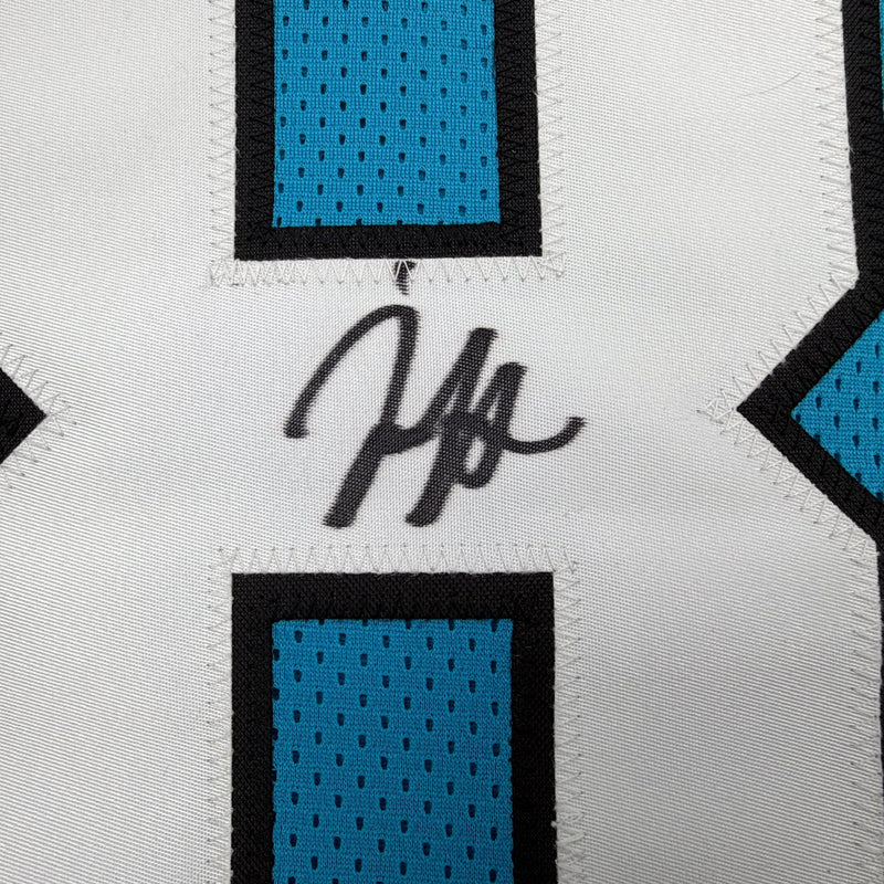 Autographed/Signed Jaycee Horn Carolina Blue Football Jersey Beckett BAS COA