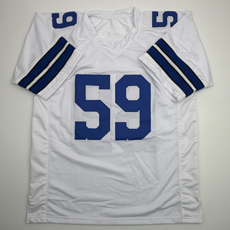 Autographed/Signed Kenneth Murray Jr. Dallas White Football Jersey Beckett BAS COA