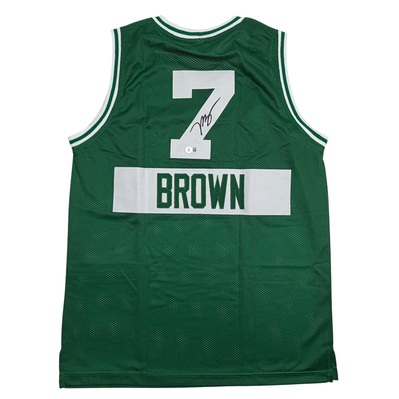 Autographed/Signed Jaylen Brown Boston Green City Edition Basketball Jersey Beckett BAS COA